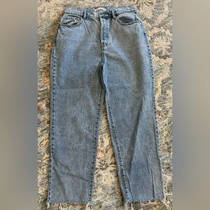 Pac Sun high rise Straight leg jeans 100% cotton Raw edge Cuffs 29